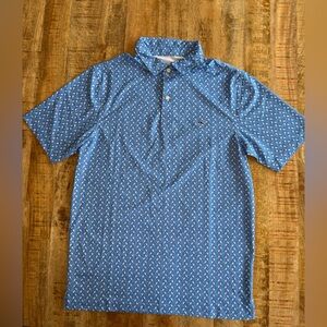 Vineyard Vines Micro Lacrosse Performance Polo - Bimin Blue - Size Small NWT